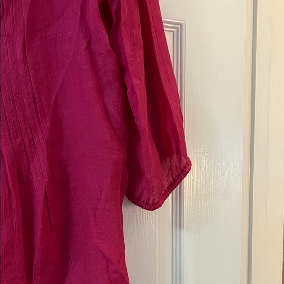 dressbarn Vibrant Pink Button-Down Blouse - Picture 3 of 6